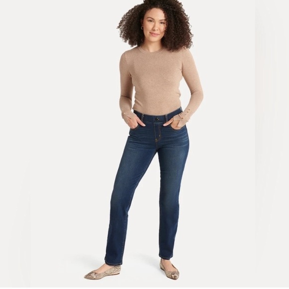 Betabrand Cotton Viscose Blend 4 Pocket Denim Pull On Woman’s Yoga Pants L - Picture 1 of 15